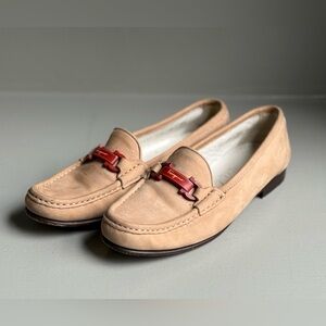 Salvatore Ferragamo | Suede Sport Loafers with Gancini Ornament | Womens | 6